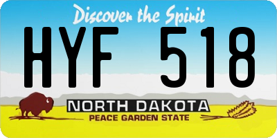 ND license plate HYF518
