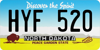 ND license plate HYF520