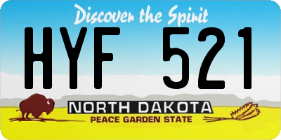 ND license plate HYF521