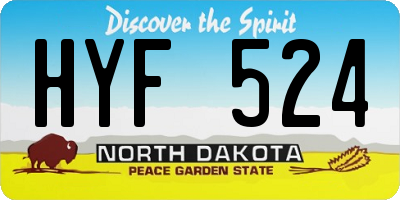 ND license plate HYF524