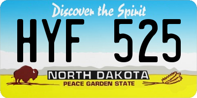 ND license plate HYF525