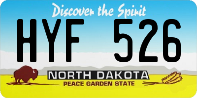 ND license plate HYF526