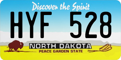 ND license plate HYF528