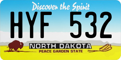 ND license plate HYF532