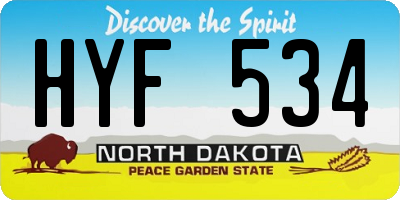 ND license plate HYF534