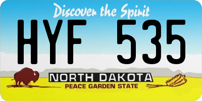 ND license plate HYF535