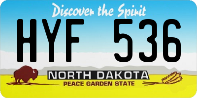 ND license plate HYF536