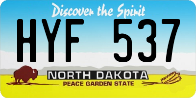 ND license plate HYF537