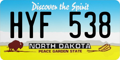 ND license plate HYF538