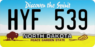 ND license plate HYF539