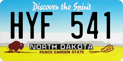 ND license plate HYF541
