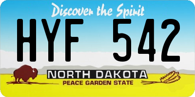 ND license plate HYF542