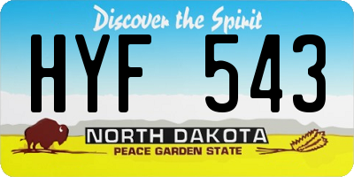 ND license plate HYF543
