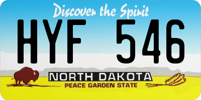 ND license plate HYF546