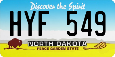 ND license plate HYF549