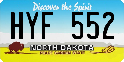ND license plate HYF552