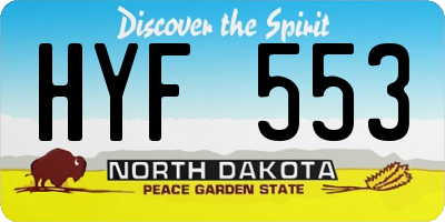 ND license plate HYF553