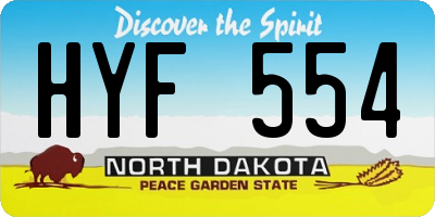 ND license plate HYF554
