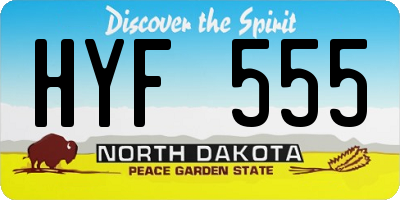 ND license plate HYF555