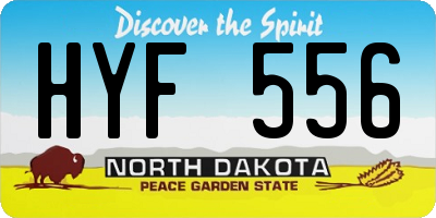 ND license plate HYF556