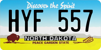 ND license plate HYF557