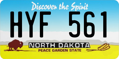 ND license plate HYF561