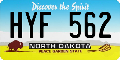 ND license plate HYF562