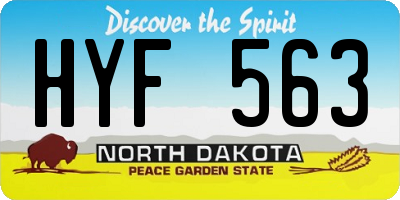 ND license plate HYF563