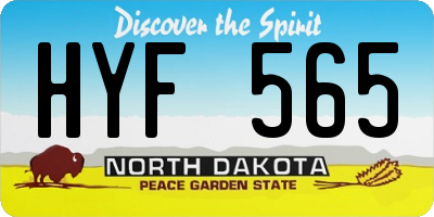 ND license plate HYF565