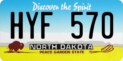 ND license plate HYF570