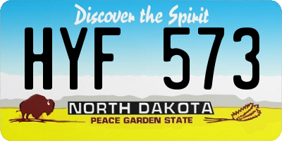 ND license plate HYF573