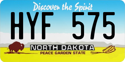 ND license plate HYF575