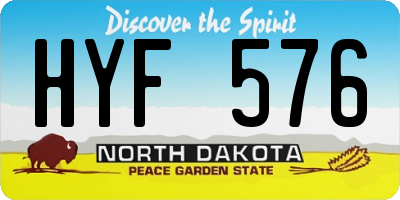 ND license plate HYF576