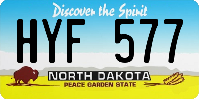 ND license plate HYF577