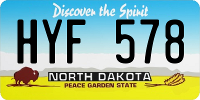 ND license plate HYF578