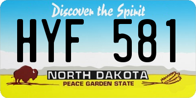 ND license plate HYF581