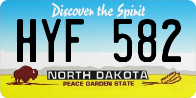 ND license plate HYF582