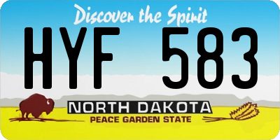 ND license plate HYF583