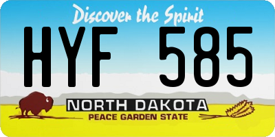 ND license plate HYF585