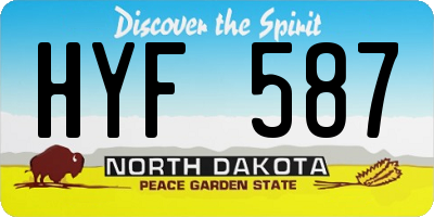 ND license plate HYF587