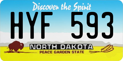 ND license plate HYF593