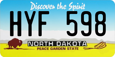 ND license plate HYF598