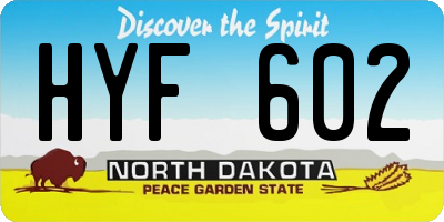 ND license plate HYF602