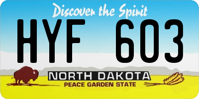 ND license plate HYF603