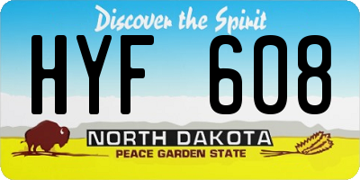 ND license plate HYF608