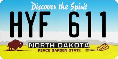 ND license plate HYF611