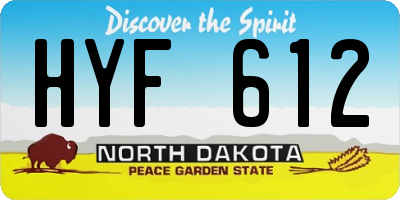 ND license plate HYF612