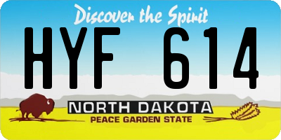 ND license plate HYF614