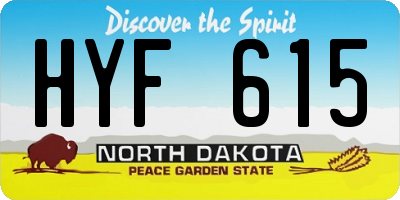 ND license plate HYF615