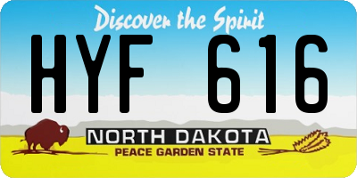 ND license plate HYF616